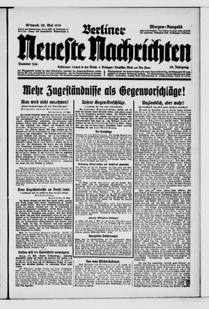 Berliner Neueste Nachrichten vom 28.05.1919