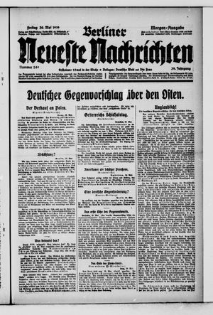Berliner Neueste Nachrichten vom 30.05.1919