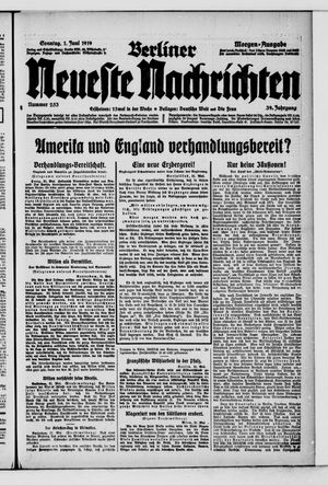 Berliner Neueste Nachrichten vom 01.06.1919
