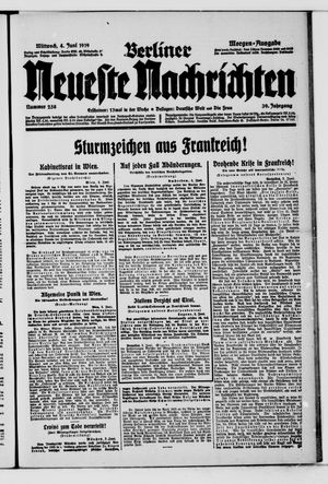 Berliner Neueste Nachrichten vom 04.06.1919