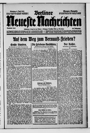 Berliner Neueste Nachrichten vom 08.06.1919