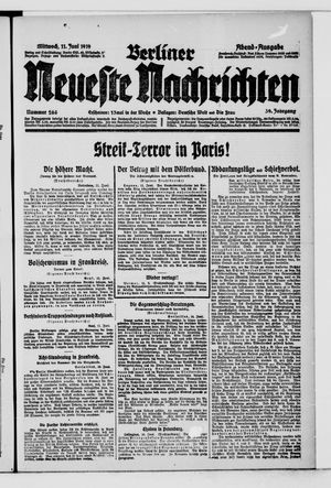 Berliner Neueste Nachrichten vom 11.06.1919