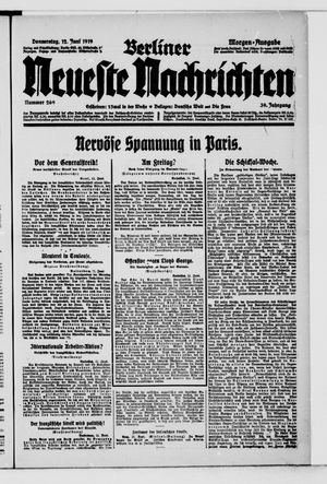 Berliner Neueste Nachrichten vom 12.06.1919