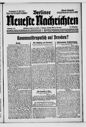 Berliner Neueste Nachrichten vom 12.06.1919