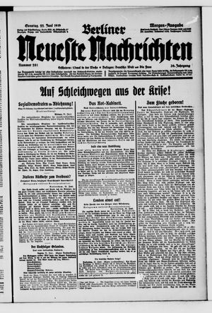 Berliner Neueste Nachrichten vom 22.06.1919