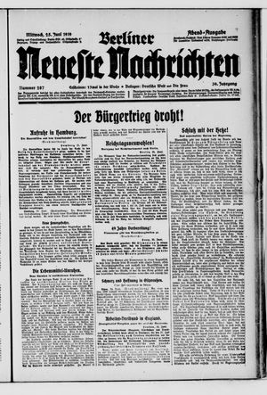 Berliner Neueste Nachrichten vom 25.06.1919