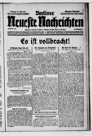 Berliner Neueste Nachrichten vom 29.06.1919