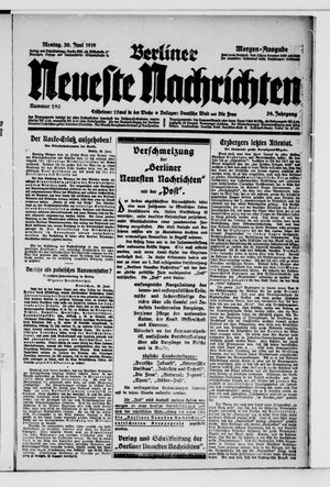 Berliner Neueste Nachrichten vom 30.06.1919