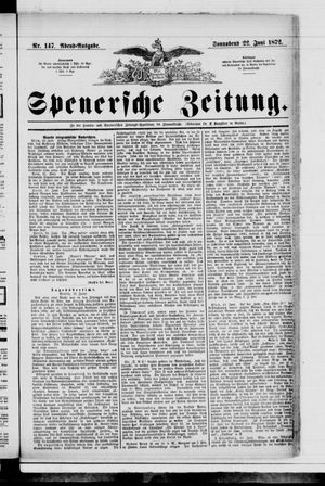 Spenersche Zeitung vom 22.06.1872