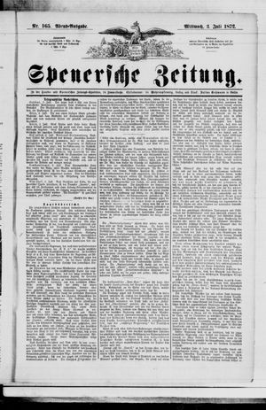 Spenersche Zeitung on Jul 3, 1872
