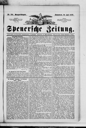Spenersche Zeitung on Jul 20, 1872