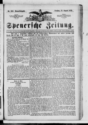 Spenersche Zeitung vom 27.08.1872