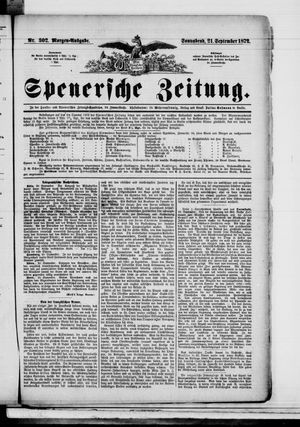 Spenersche Zeitung vom 21.09.1872