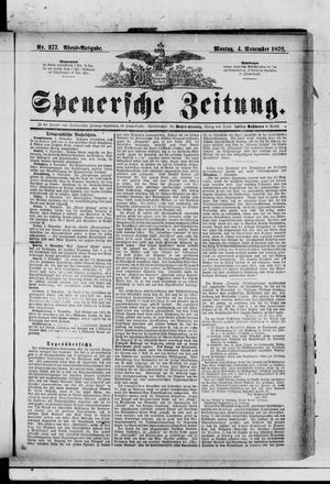 Spenersche Zeitung on Nov 4, 1872