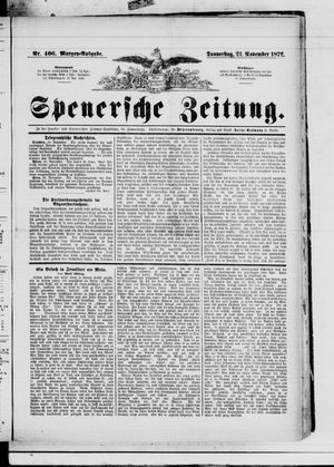 Spenersche Zeitung vom 21.11.1872