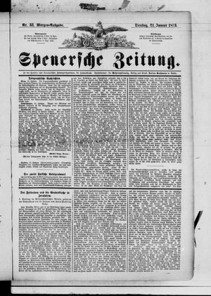 Spenersche Zeitung vom 21.01.1873
