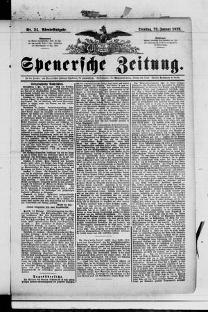 Spenersche Zeitung vom 21.01.1873