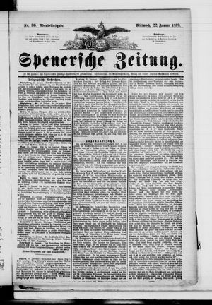 Spenersche Zeitung vom 22.01.1873