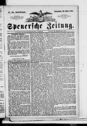Spenersche Zeitung vom 26.04.1873