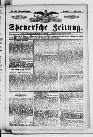 Spenersche Zeitung on May 21, 1873