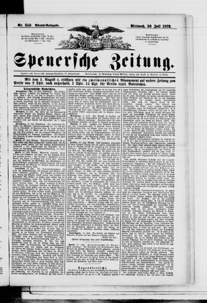 Spenersche Zeitung on Jul 30, 1873