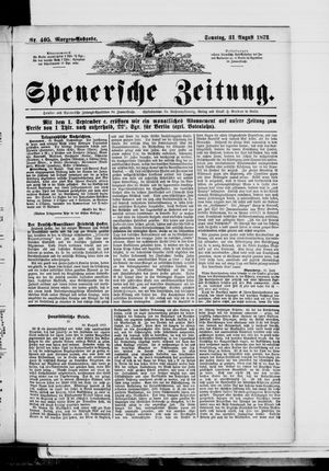 Spenersche Zeitung vom 31.08.1873