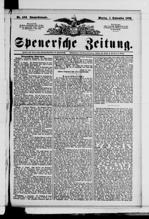 Spenersche Zeitung vom 01.09.1873
