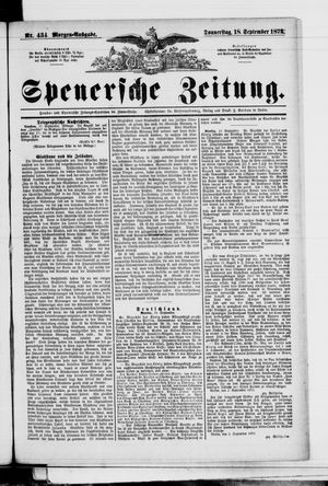 Spenersche Zeitung on Sep 18, 1873