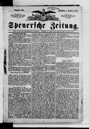 Spenersche Zeitung on Oct 1, 1873