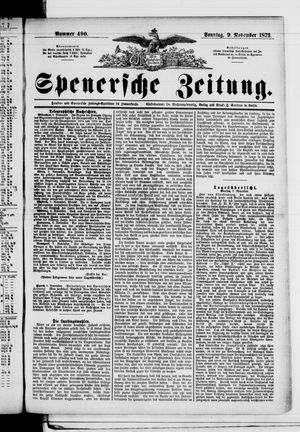 Spenersche Zeitung vom 09.11.1873