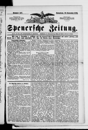 Spenersche Zeitung on Nov 29, 1873