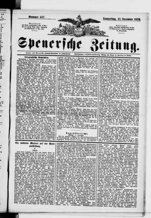 Spenersche Zeitung vom 11.12.1873
