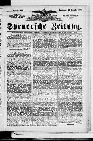 Spenersche Zeitung vom 13.12.1873