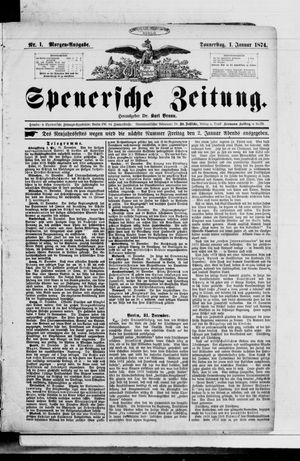 Spenersche Zeitung vom 01.01.1874