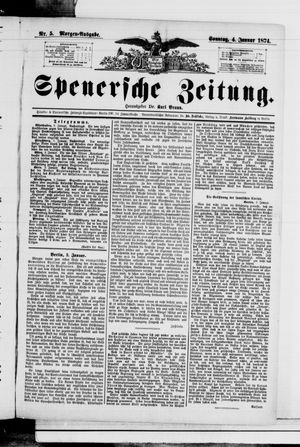 Spenersche Zeitung vom 04.01.1874
