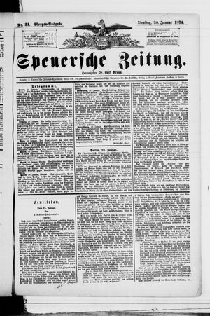 Spenersche Zeitung on Jan 20, 1874