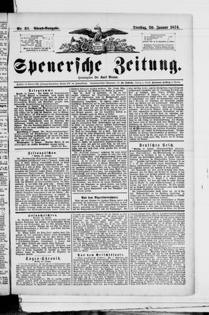 Spenersche Zeitung on Jan 20, 1874