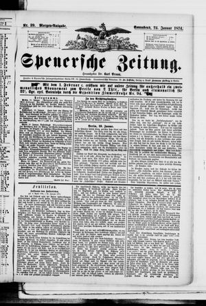 Spenersche Zeitung on Jan 24, 1874