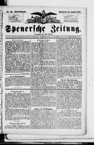 Spenersche Zeitung on Jan 24, 1874