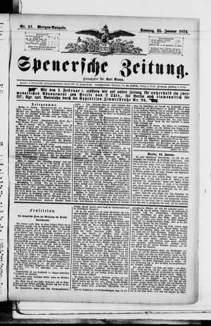 Spenersche Zeitung vom 25.01.1874