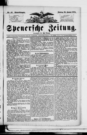 Spenersche Zeitung vom 26.01.1874