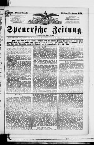 Spenersche Zeitung vom 27.01.1874