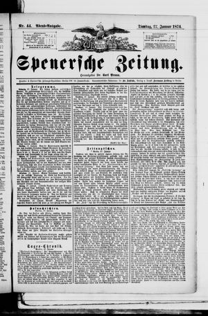 Spenersche Zeitung vom 27.01.1874