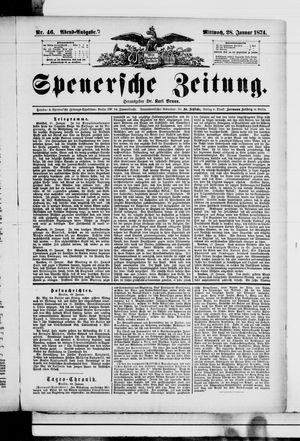 Spenersche Zeitung vom 28.01.1874