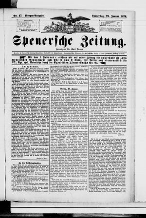 Spenersche Zeitung vom 29.01.1874