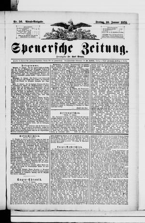 Spenersche Zeitung vom 30.01.1874