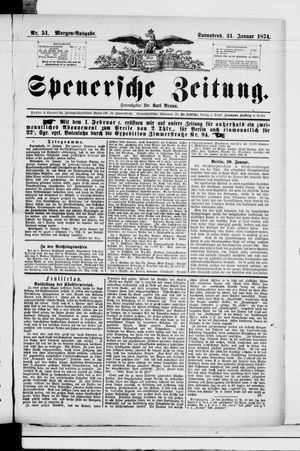 Spenersche Zeitung vom 31.01.1874