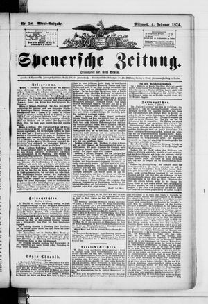 Spenersche Zeitung on Feb 4, 1874