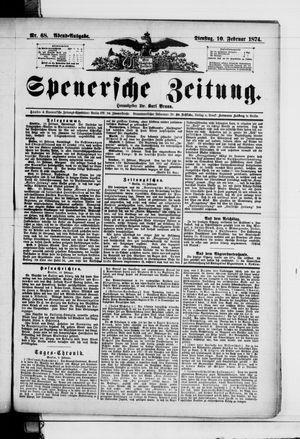 Spenersche Zeitung vom 10.02.1874