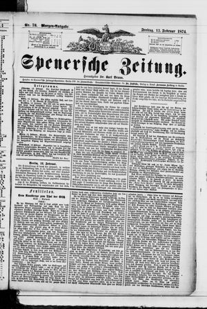 Spenersche Zeitung on Feb 13, 1874